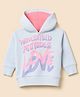 Wingsfield Knit Hoodies with Full Sleeves and Wingsfield Attitude and Love Print - Blue
