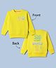 Wingsfield Knit Sweatshirt with Full Sleeves and Fearless Front & Back Print & Embroidery - Yellow