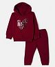 Wingsfield Full Sleeves T-Shirt and Jogger with Full Length and Heart Sequins in Maroon