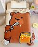 Butterthief Honey Bear Printed Soft Flannel All Seasons Baby Blanket for Kids & Toddlers (140x100 cm, 0-5 Years)