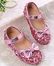 Cute Walk by Babyhug Velcro Closure Sequinned Ballerina With Bow Applique - Pink