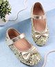 Cute Walk by Babyhug Velcro Closure Sequinned Ballerina With Bow Applique - Golden