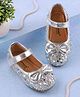 Cute Walk by Babyhug Velcro Closure Ballerina with Glitter Print & Closed Toe - Silver