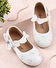 Cute Walk by Babyhug Velcro Closure Ballerina With Floral Applique - White
