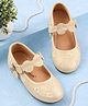 Cute Walk by Babyhug Velcro Closure Ballerina With Floral Applique - Golden