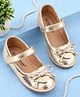 Cute Walk by Babyhug Velcro Closure Ballerina with Foil Print in Golden