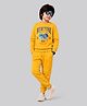 Plum Tree 100% Cotton Knit Full Sleeves New York Text Printed Tee & Joggers Set - Yellow