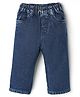 Simply Premium Cotton Blend Denim Full Length Washed Jeans - Navy Blue