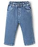 Simply Premium Cotton Blend Denim Full Length Washed Jeans - Blue