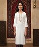 Aarika Cotton Woven Three Fourth Sleeves Lace Embellished Kurti - White