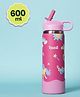 Basil HydraPop Insulated Stainless Steel Water Bottle with Flip Straw & Loop Handle - Pixie Dash-600 ml