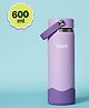 Basil HydraRush 600ml Insulated Stainless Steel Water Bottle with Wide Mouth Lid & Carry Handle - Lilac