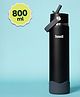 Basil HydraFizz 800ml Insulated Stainless Steel Water Bottle with Flip Straw & Carry Handle - Classic Black