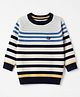 ToffyHouse Knit Winter Full Raglan Sleeves T-Shirts with Stripes - Grey