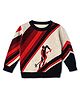 ToffyHouse Knit Winter Full Sleeves T-Shirts with Skier Design - Red