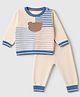 ToffyHouse Woven Knit Full Sleeves Winter Wear Suit With Bear Patch - Beige