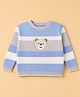 ToffyHouse Knit Winter Full Sleeves T-Shirts with Animal and Color Block Design - Blue