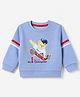 ToffyHouse Fleece Winter Full Sleeves T-Shirts with Bear Print - Light/Sky Blue