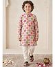AJ Dezines Pure Cotton Woven Full Sleeves Floral Printed Kurta & Pyjama Set - Multi Colour