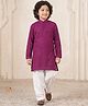 AJ Dezines Woven Full Sleeves Sequins Embellished & Geometric Embroidered Kurta & Pyjama Set - Purple