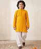 AJ Dezines Woven Full Sleeves Sequins Embellished & Geometric Embroidered Kurta & Pyjama Set - Yellow