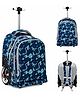 Winnies|Rolling Backpack with Wheels 50L, Multipurpose Laptop Bag for School, 18cm Wheels-Blue