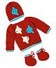 The Original Knit Knit Full Sleeves Hand Knitted Sweater With Cap & Booties - Rust - Circumference - 33,2 Cm
