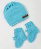 The Original Hand Knitted Solid Cap & Socks Set - Sky Blue - Circumference 30.5 Cms
