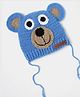 The Original Knit Hand Knitted Teddy Bear Designed Cap - Blue - Circumference - 30.5 Cms