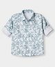 Radutu Cotton Woven Full Sleeves Leaves Printed Shirt - Sea Green