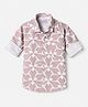 Radutu Cotton Woven Shirt with Full Sleeves and Geometric Print in Pink