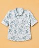 Radutu Cotton Woven Full Sleeves Floral Printed Shirt - White