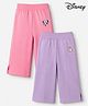 Babyhug Disney 100% Cotton Terry Knit Full Length Solid Lounge Pant Pack of 2 - Pink Purple