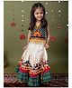 Halemons Cotton Woven Sleeveless Floral Motif Embroidered Lehenga Choli Set - Dark Green