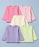 Babyhug Cotton Rib Knit Full Sleeves T-Shirts Pack of 5 in Pink, Light Pink, Offwhite, Lavender & Light Green