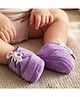 Neska Moda Solid Lace Up Booties - Purple