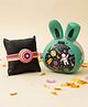 Paper Moon Rabbit Water Bottle With Captain America LED Light Spinner Rakhi with roli chawal and card - Multicolor