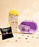 Paper Moon Happy Bottle and Bento Lunch Box with Mickey Mouse Rakhi Gift Set Combo for Kids with Raksha Bandhan card and roli chawal - Multicolor