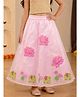 Kiddopanti Woven Floral Embroidered & Elephant Printed Skirt - Baby Pink
