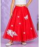 Kiddopanti Woven Floral & Butterfly Embroidered Skirt - Red