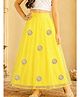 Kiddopanti Woven Pearl & Beads Embellished Skirt - Yellow