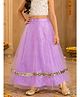 Kiddopanti Woven Pearl & Lace Embellished Star Applique Detailed Skirt - Lavender