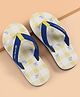 Kookie Kids Slip On Checked Flip Flops With Bow Print - Blue