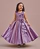smile baby NX Satin Woven Sleeveless Floral Applique Detailed Gown - Lavender
