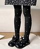 Ziory Cotton Knit Dots Designed Tights - Black