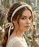 Ziory Pearl & Stones Embellished Headband - Off White