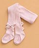 Kidofash Cotton Spandex Knit Bow Applique Detailed Stockings - Pink
