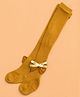 Kidofash Cotton Spandex Knit Bow Applique Detailed Stockings - Yellow