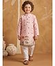 AJ Dezines Cotton Blend Woven Full Sleeves Elephant & Camel Printed Kurta & Pyjama Set - Pink