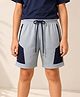 RISH Knit Colour Blocked Shorts - Grey & Navy Blue